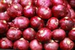 Red Onions In Background Stock Photo