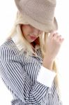 Businesswoman Wearing Hat Stock Photo