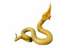 Naga Thai Statue Isolate On The White Background With Clipping P Stock Photo