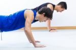 Young People In The Gym Stock Photo