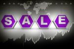 3d Sale Text With Graph Stock Photo