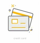 Thin Line Icons, Credit Card Stock Photo