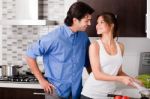 Smiling Young Couple In Love Stock Photo