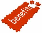 Benefits Puzzle Shows Compensations Stock Photo