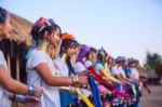 Karen Tribal Girls From Padaung Long Neck Hill Tribe Village Stock Photo