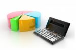 Calculator And Pie Chart Stock Photo