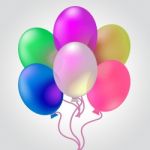 Celebrate With Balloons Indicates Joy Cheerful And Celebrates Stock Photo