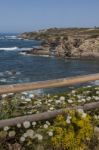 Rocks Formations On Alentejo Coastline Stock Photo