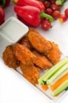 Buffalo Chicken Wings Served With Pinzimonio Stock Photo