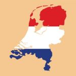 Netherlands Map With Netherlands Inside Stock Photo