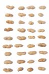 Peanuts Spreaded On A White Background Stock Photo