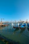 Venice Italy Pittoresque View Of Gondolas Stock Photo