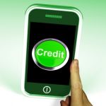 Credit Button On Mobile Screen Stock Photo