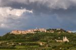 Montepulciano, Tuscany/italy - May 19 : Montepulciano Under Stor Stock Photo