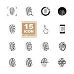 Fingerprint Icon Set On White Background Stock Photo