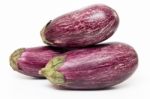 Eggplants Isolated On A White Background Stock Photo