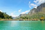 Bamboo Floating Resort Stock Photo