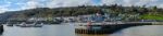 View Of Lyme Regis From The Harbour Entrance Stock Photo