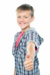 Young Boy Showing Thumbs Up Stock Photo