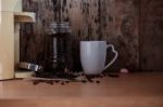 Coffee Cup On Table Stock Photo