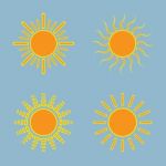 Sun Icon Set Stock Photo