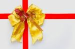 Red And Gold Chrismas Bow Stock Photo