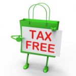 Tax Free Bag Represents Duty Exempt Discounts Stock Photo