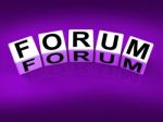 Forum Blocks Show Advice Or Social Media Or Conference Stock Photo