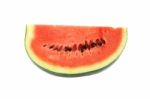 Part Of Red Watermelon On White Background Stock Photo