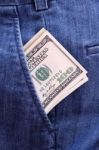 Money In Pocket Stock Photo