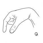 Sign Language And The Alphabet,the Letter Q Stock Photo