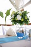 Wedding Reception Flower Arrangement Stock Photo