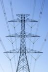 High Voltage Electricity Pylon Stock Photo