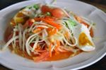 Green Papaya Salad Stock Photo