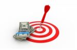 Dartboard And Us Dollar Stock Photo