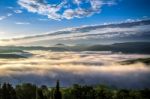 Sunrise Over Val D'orcia Stock Photo