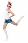 Modern Style Dancer Jumping Stock Photo