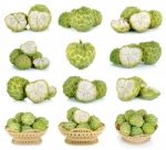 Sugar Apple Fruit Isolated On The White Background Stock Photo