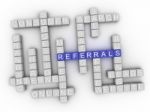 3d Referrals Word Cloud Concept Stock Photo