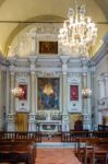 Interior Of Santa Caterina Church In Pienza Stock Photo