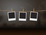 Photo Frames Indicates Empty Space And Background Stock Photo