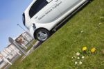 Electric Car recharging station Stock Photo