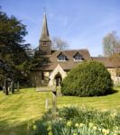 Old English Church On A Sunny Day Stock Photo