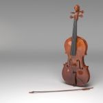 Classical Violin On Grey Background Stock Photo