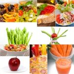 Healthy Vegetarian Vegan Food Collage Stock Photo