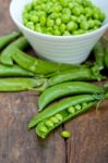 Hearthy Fresh Green Peas Stock Photo