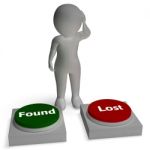 Lost Found Buttons Shows Losing And Finding Stock Photo