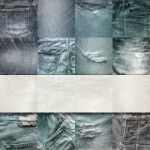 Collage Set Of Jeans Background With Blank For Text Stock Photo