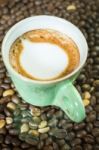 Hot Shot Of Espresso Macchiato Stock Photo