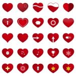  Love Heart Illustration Set Stock Photo